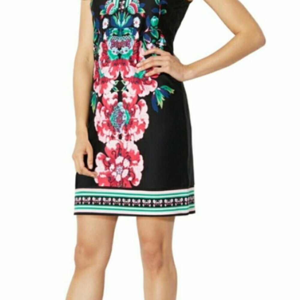 New York & Company Floral Pattern Shift Dress